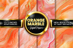 Orange Marble Digital Papers - 04 Variations Product Image 1