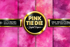 Pink Tie Dye Digital Papers - 04 Variations Product Image 1