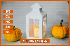 Autumn lantern SVG I Fall candle Paper cut SVG Product Image 2