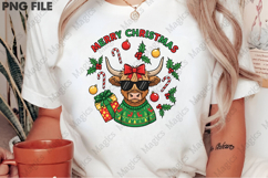 Funny Cow Merry Christmas PNG Product Image 2