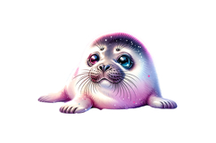 Cute Seal Clipart - PNG File Product Image 1