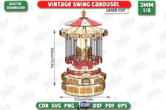 3D Amusement Park Laser Cut Bundle|Mini Vintage Carousel|CNC Product Image 9