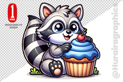 Cute Raccon Clipart - PNG File Product Image 2