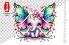 Cute Elephant Clipart - PNG File Product Image 2