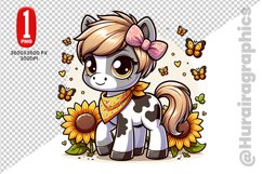Cute Horse Clipart - PNG File Product Image 1