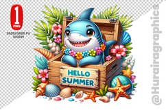 Cute Shark Clipart - PNG File Product Image 1