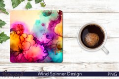 Alcohol Ink Square Coasters | Colorful Abstract Design PNG Product Image 1