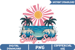 Salty Soul Sublimation, Retro Summer Png Product Image 1