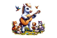 Cute Horse Clipart - PNG File Product Image 1