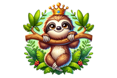 Cute Sloth Clipart - PNG File Product Image 2
