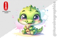 Cute Crocodile Clipart - PNG File Product Image 1