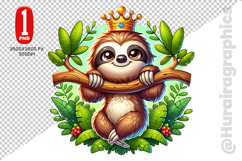 Cute Sloth Clipart - PNG File Product Image 1
