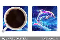 Dolphin Coaster Sublimation. Sea Coaster Design Product Image 1