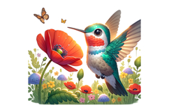 Cute Humming Bird Clipart - PNG File Product Image 2