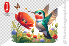 Cute Humming Bird Clipart - PNG File Product Image 1