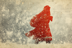 Vintage Grunge Santa Silhouette, Rustic Holiday Art Product Image 1