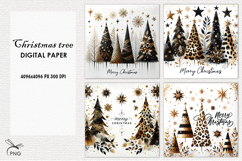 Christmas trees digital paper, background clipart Product Image 1