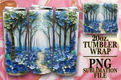 Floral 3D Tumbler Wrap Sublimation Product Image 1