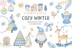 Watercolor Scandinavian Christmas Clipart Product Image 1