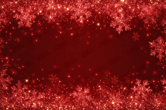 Red Glitter Snowflake Frame Background for Christmas Product Image 1