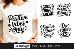 Positive Vibes Only Motivational Quote SVG PNG Product Image 1