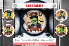 Car Coaster Halloween Frankenstein Coffee Product Image 1