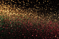 A colorful glitter background with red, green, &amp; gold spark Product Image 1