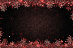 Red Glitter Snowflake Frame on Black Background for Text Product Image 1
