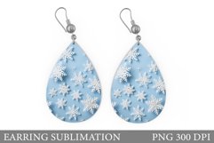 Snowflakes Earring Design. Winter Teardrop Earring Product Image 1