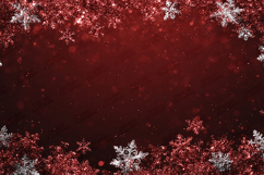 Red Glitter and Silver Snowflake Frame Background Border Product Image 1