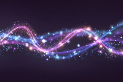 A colorful digital illustration glowing neon waves particles Product Image 1