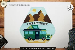 Camping SVG Sticker - Lake Adventure - SVG PNG EPS DXF Product Image 1