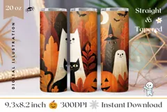 Kids Halloween Tumbler Design, Halloween Ghost Tumbler PNG Product Image 1