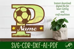 Football or Soccer Capital Monogram Letter P SVG Product Image 1