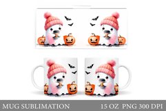 Cute Ghost Mug Design. Cute Halloween Mug Sublimation Product Image 1