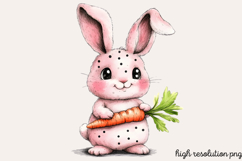 Pink Black Easter Clipart PNG Product Image 1