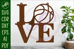 Love Basketball word wall art sign, SVG file. vector Product Image 1