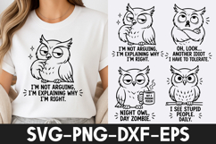 Funny Sarcastic Owl Quotes SVG Product Image 1
