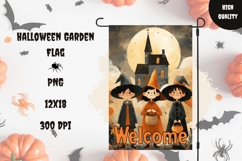 Kids Halloween Garden Flag, Welcome Garden Flag Template Product Image 1