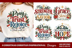 4 Christian Christmas PNG Designs, 4 Christian Inspirational Product Image 1