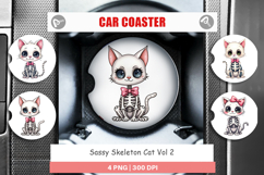 Car Coaster Sassy Skeleton Cat Product Image 1