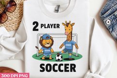 2 Player Soccer PNG, Cute Animal Sublimation PNG Product Image 1