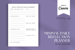 Minimal Daily Reflection Planner Template Editable Canva Product Image 1