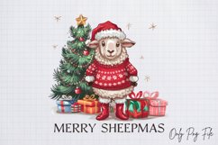 Retro Christmas Quotes Merry sheepmas Sublimation PNG Product Image 1