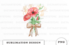 Watercolor Flowers Bouquet png Product Image 1