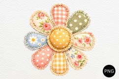 Patchwork Daisy PNG, Vintage Spring/Summer Sublimation Product Image 1