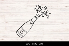 Hand Drawn Champagne Bottle SVG Product Image 1