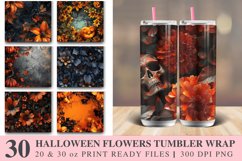 3D Halloween Flowers Tumbler wrap Bundle Product Image 1