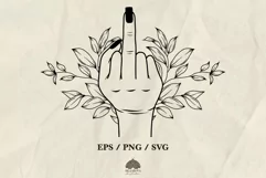 Middle finger with black polish SVG PNG EPS Product Image 1