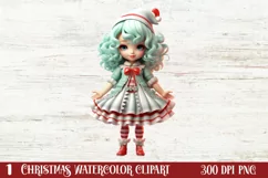 Christmas Little Girl Clipart Sublimation, Christmas PNG Product Image 2
